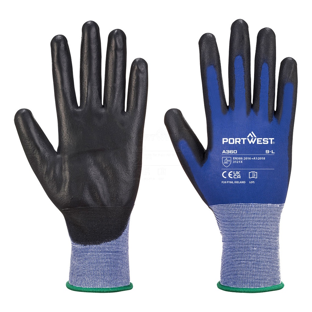 Gant ultra-fin jauge 18 PU – lot de 12 paires – Portwest A360