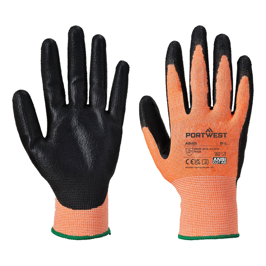 Gant tricoté enduit nitrile ambre coupure B – Portwest A643