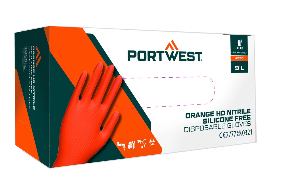 Gants jetables nitrile 0,18 mm – boîte de 100 – Portwest A930