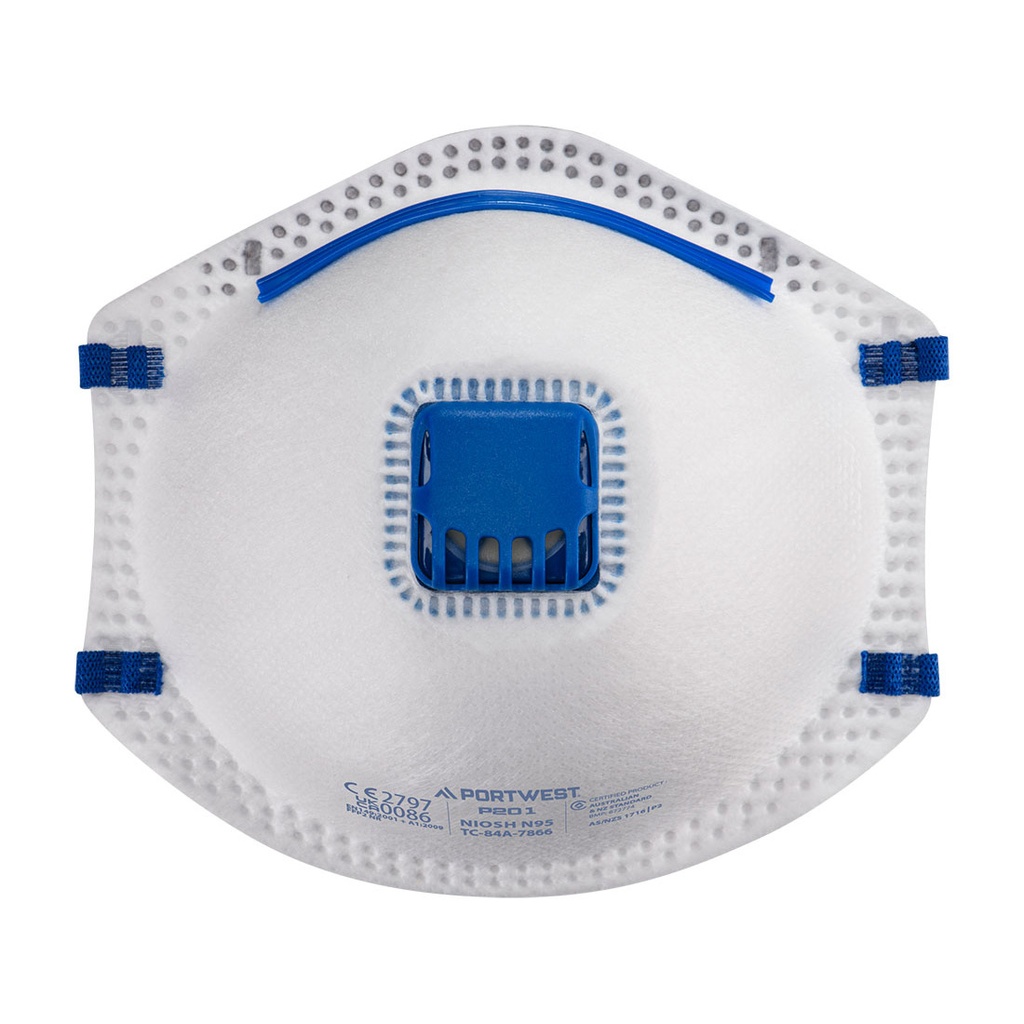 Masque FFP2 à valve – boîte de 10 – Portwest P201