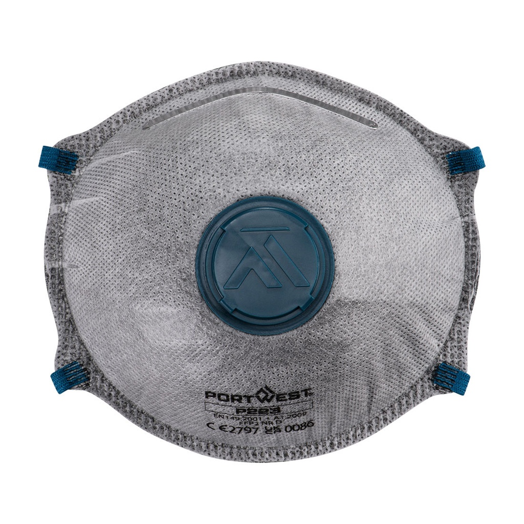 Masque FFP2 à valve charbon Dolomite – boîte de 10 – Portwest P223