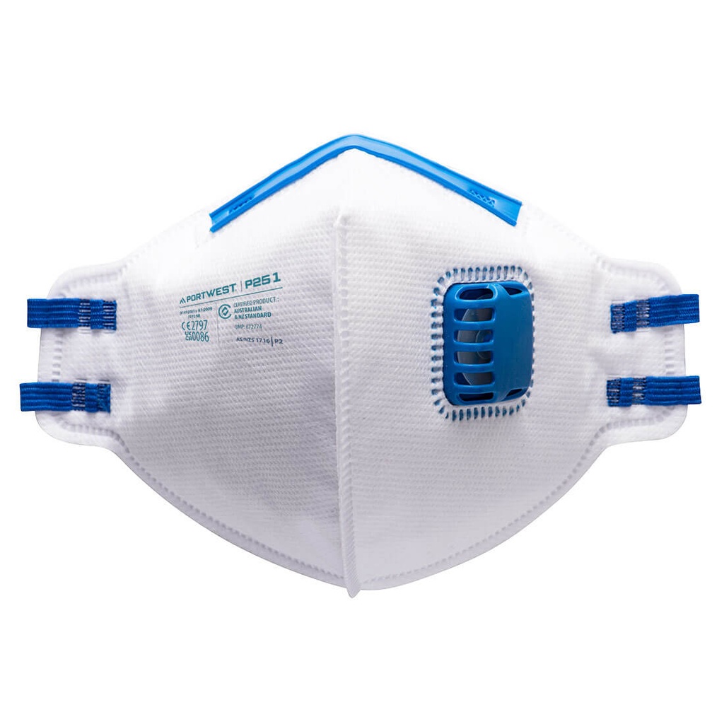 Masque pliable FFP2 à valve – boîte de 20 – Portwest P251