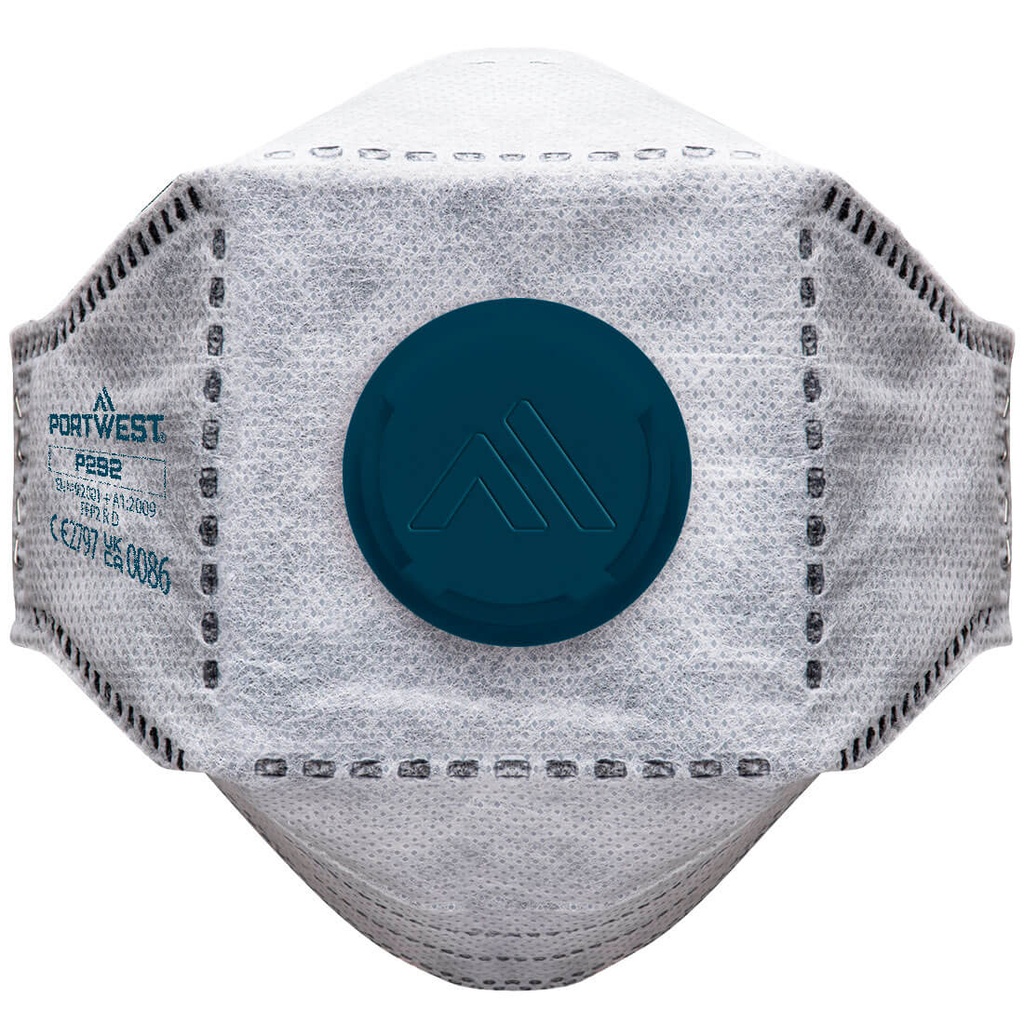 Masque Eagle FFP2 carbone à valve – boîte de 10 – Portwest P292