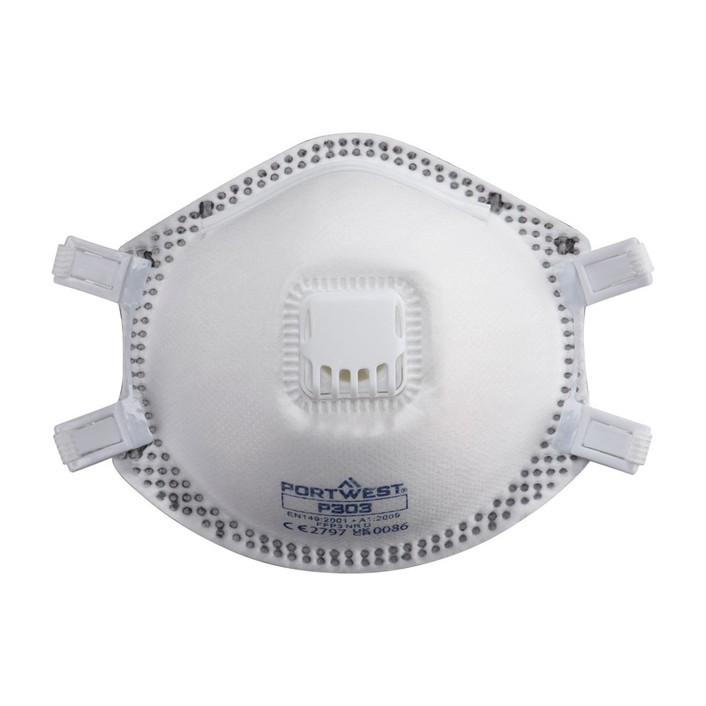 Masque FFP3 à valve Dolomite – boîte de 10 – Portwest P303