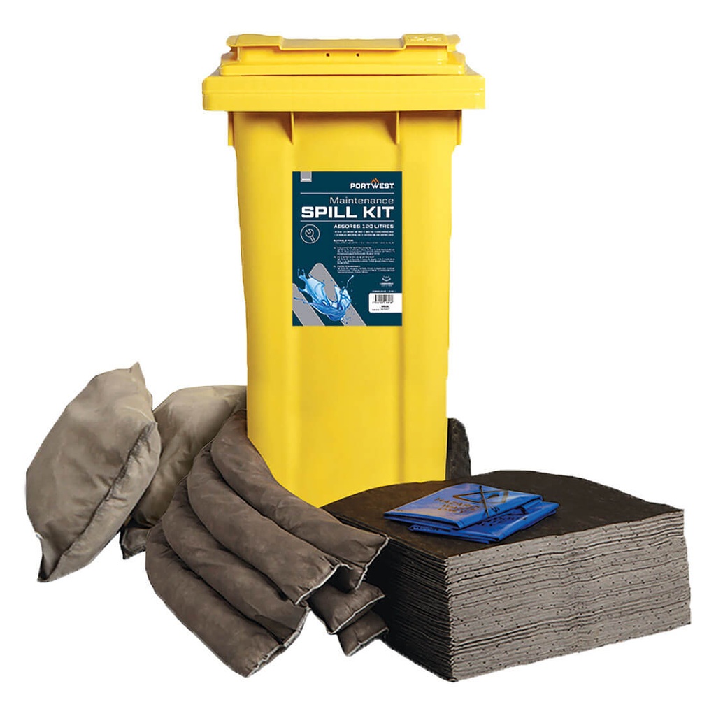 Kit absorbant maintenance 120 litres sur roues – Portwest SM33