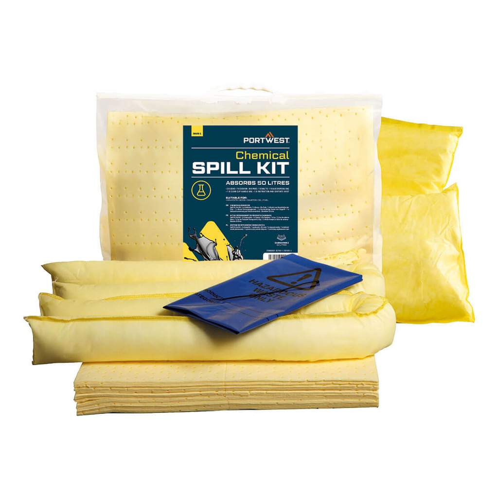 Kit absorbant chimique 50 litres – Portwest SM91
