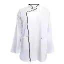 Veste de cuisine blanche avec liseré noir Fred