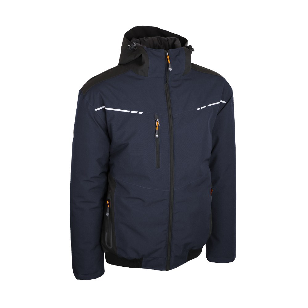 Blouson stretch imperméable matelassé noir/marine – Singer BLUETON