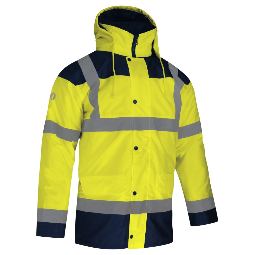Parka haute visibilité matelassée jaune/marine – Singer PALERME
