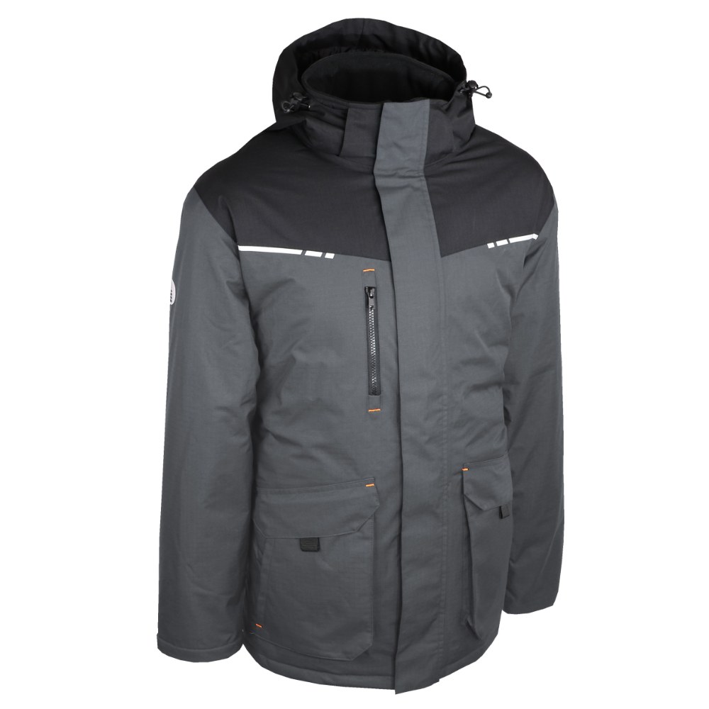 Parka ripstop doublée polaire noir/gris – Singer PALAGA