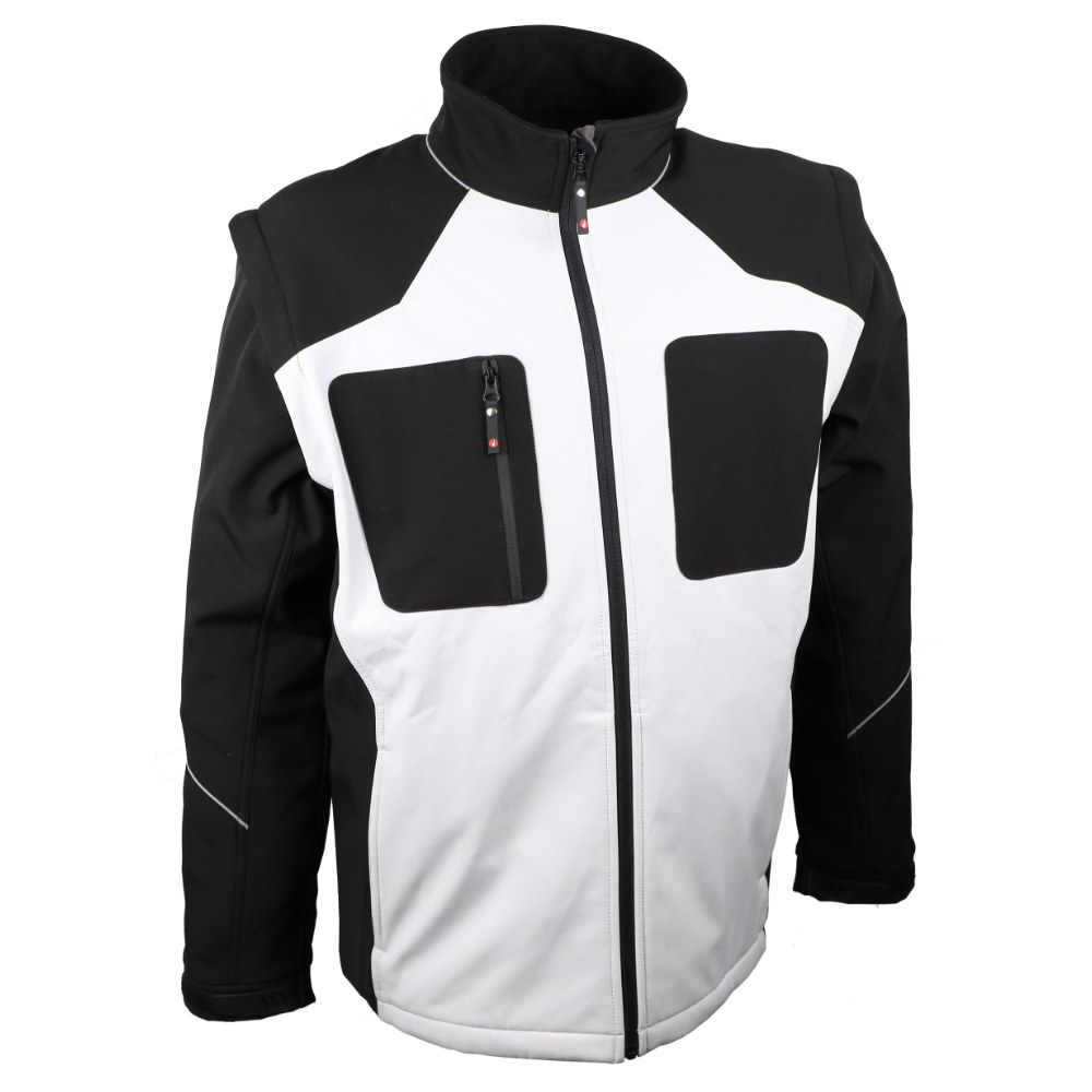 Veste softshell manches amovibles noir/blanc – Singer VANGOG