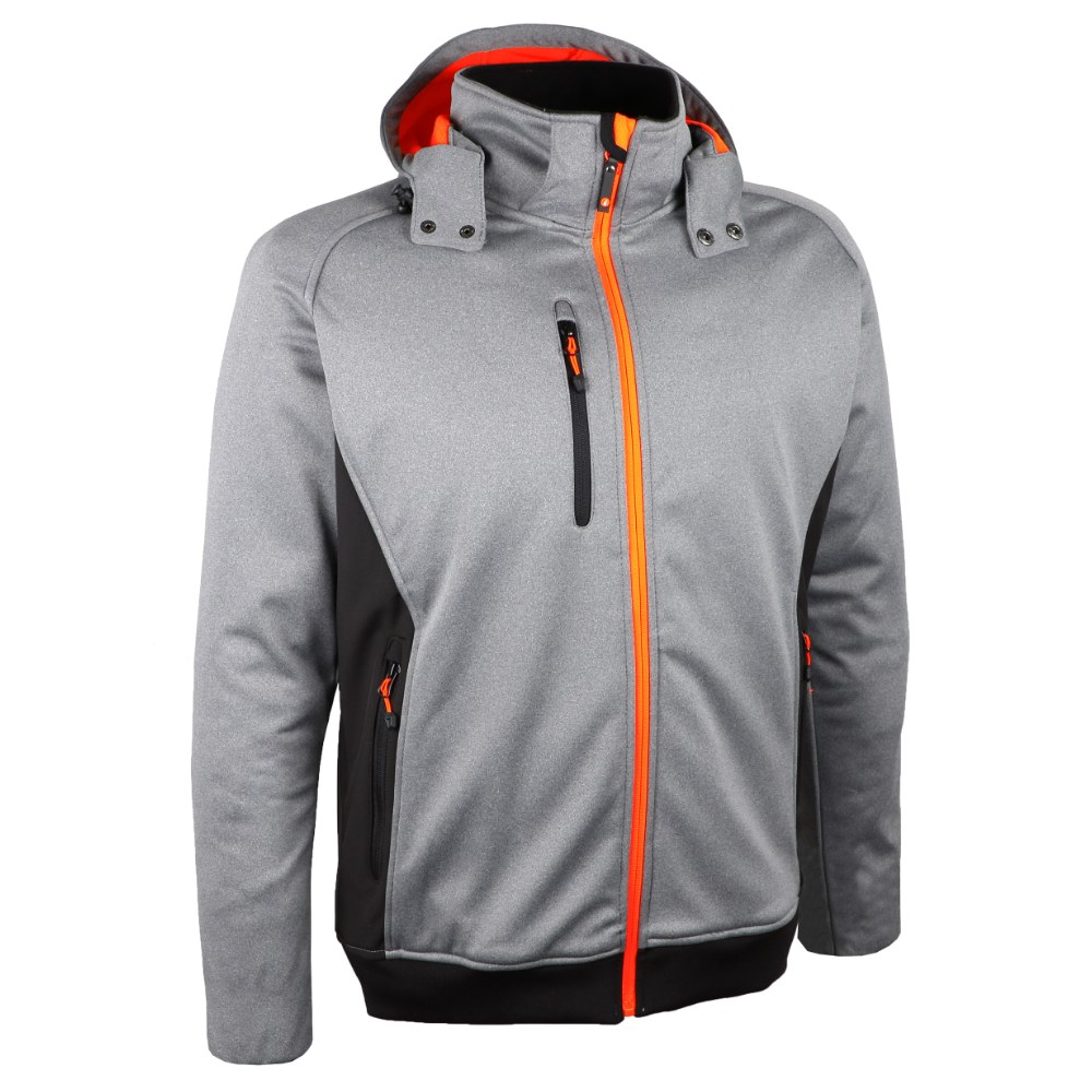 Veste softshell à capuche gris/orange – Singer VOLGA