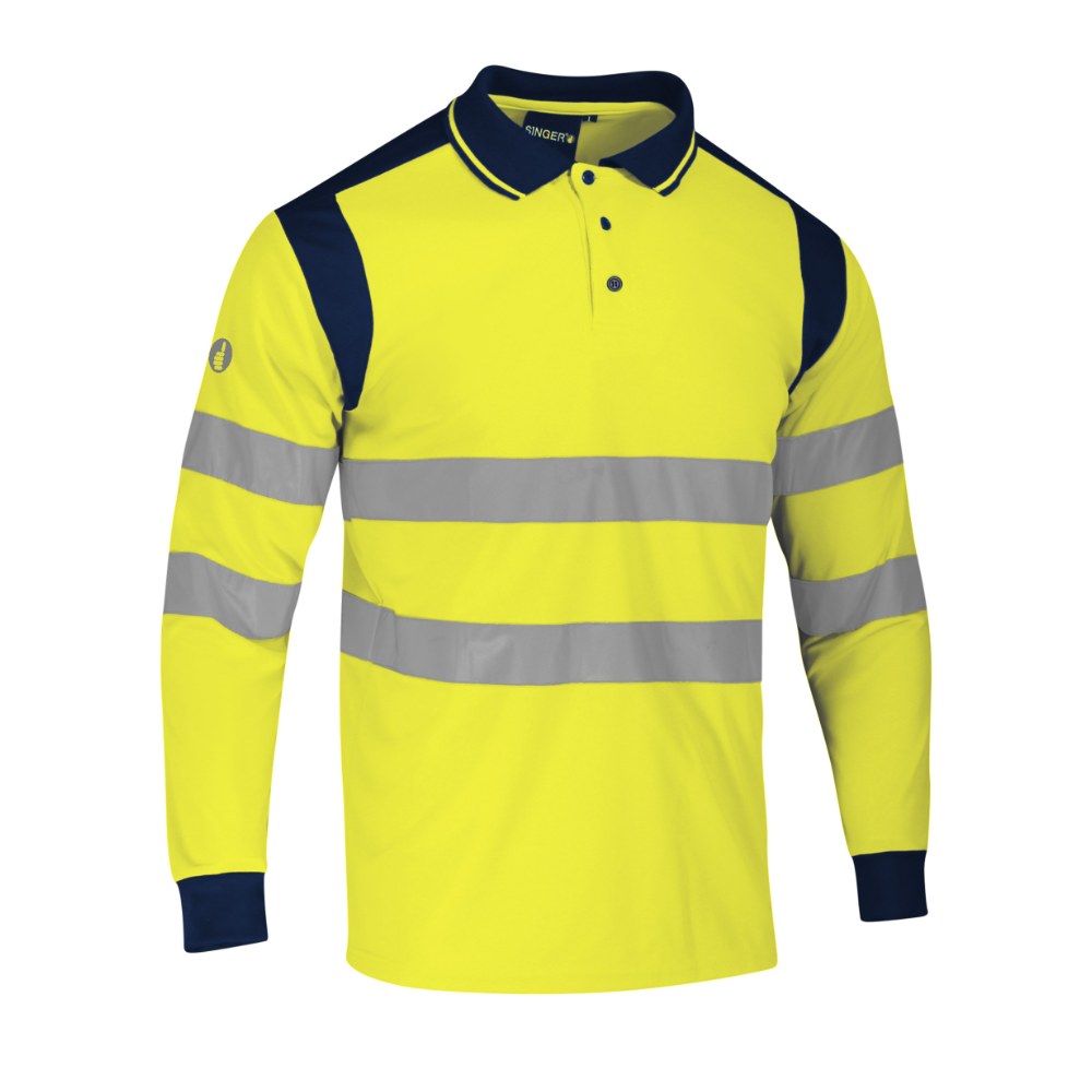 Polo manches longues haute visibilité jaune – Singer PUNTA