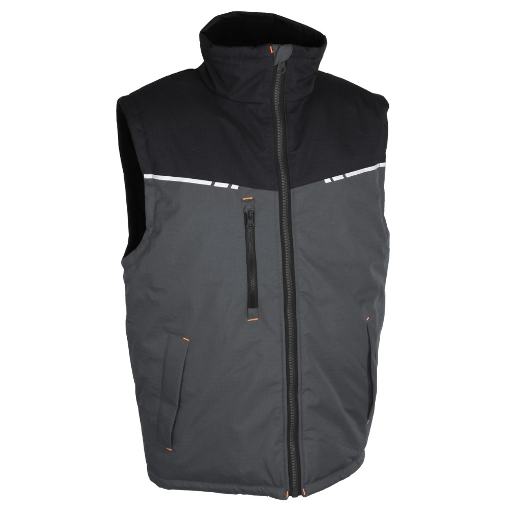 Gilet ripstop doublé polaire noir/gris – Singer GASPARE