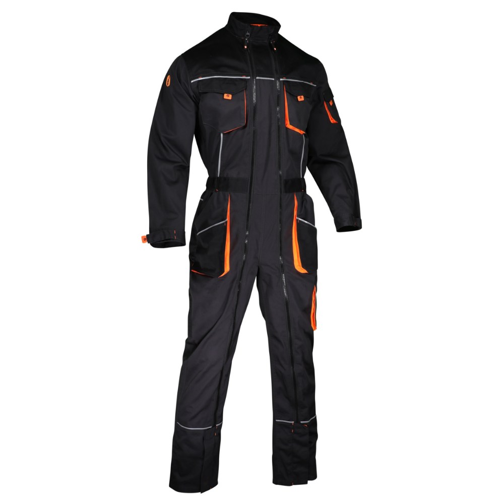 Combinaison de travail 2 zips polycoton gris/noir – Singer CAIRE