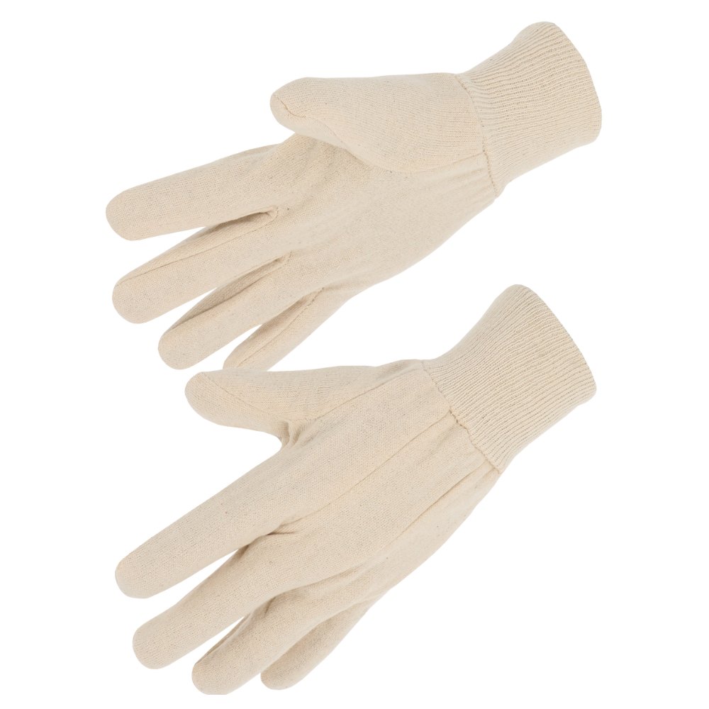 Gant coton Jersey écru, poignet tricot (lot de 10 paires) – Singer 400JE