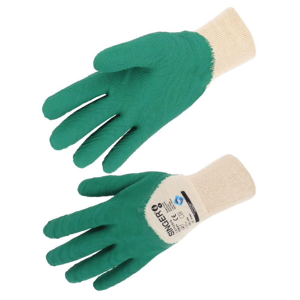 Gant latex (3/4), support coton cousu (lot de 10 paires) – Singer LAT426IG