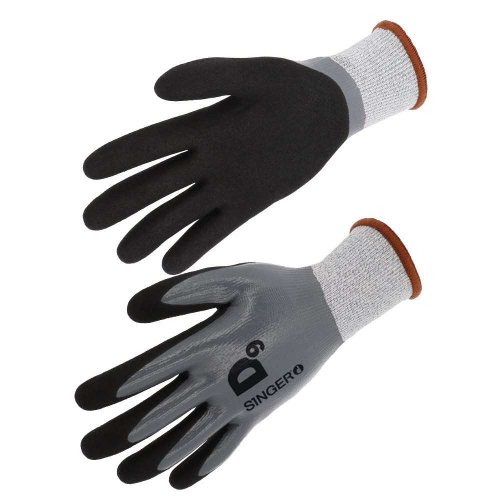 Gant PEHD, coupure D blanc / noir / gris (lot de 5 paires) – Singer PHD557ICE