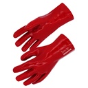 Gants de protection en PVC sur support coton rouge (lot de 10 paires) – Singer PVC27