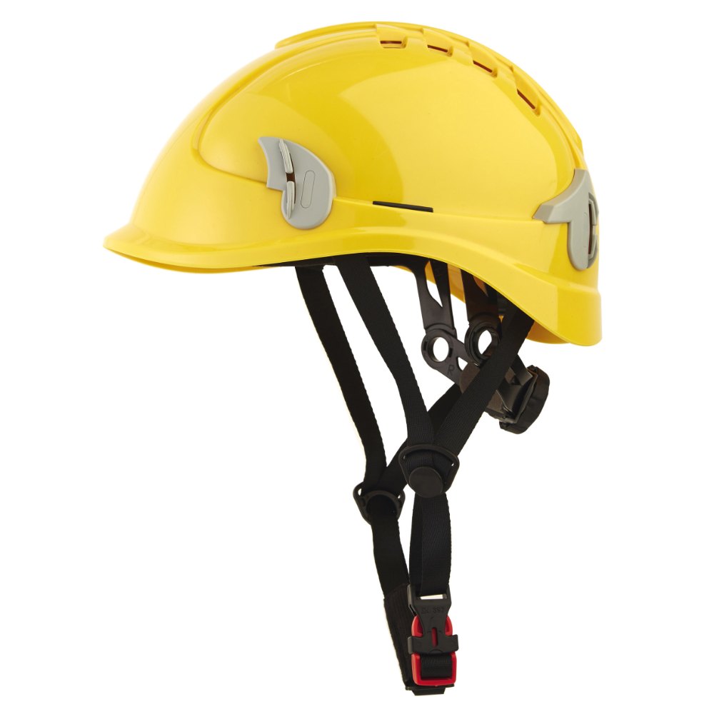 Casque monteur ventilé avec attaches pour lampe frontale jaune – Singer ALPINJ