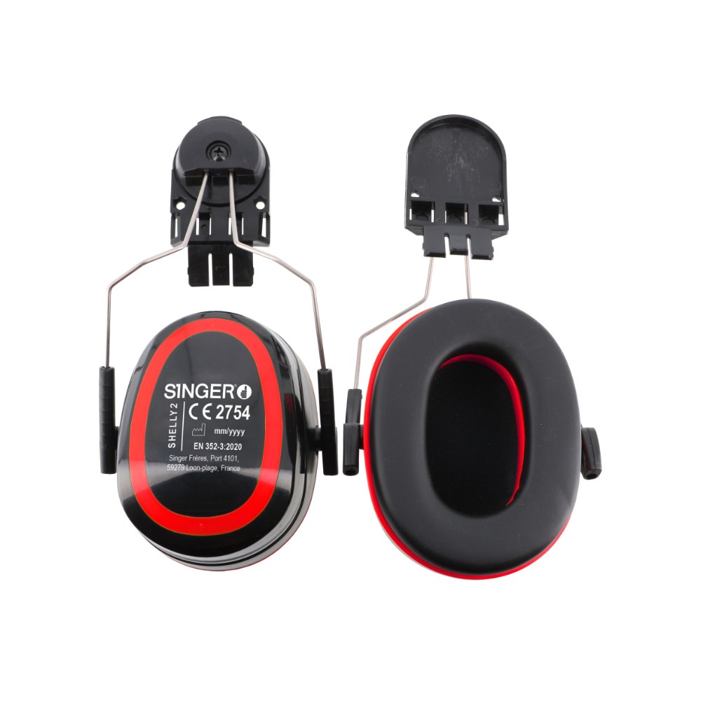 Serre-tête antibruit pour casque de protection noir / rouge – Singer SHELLY2