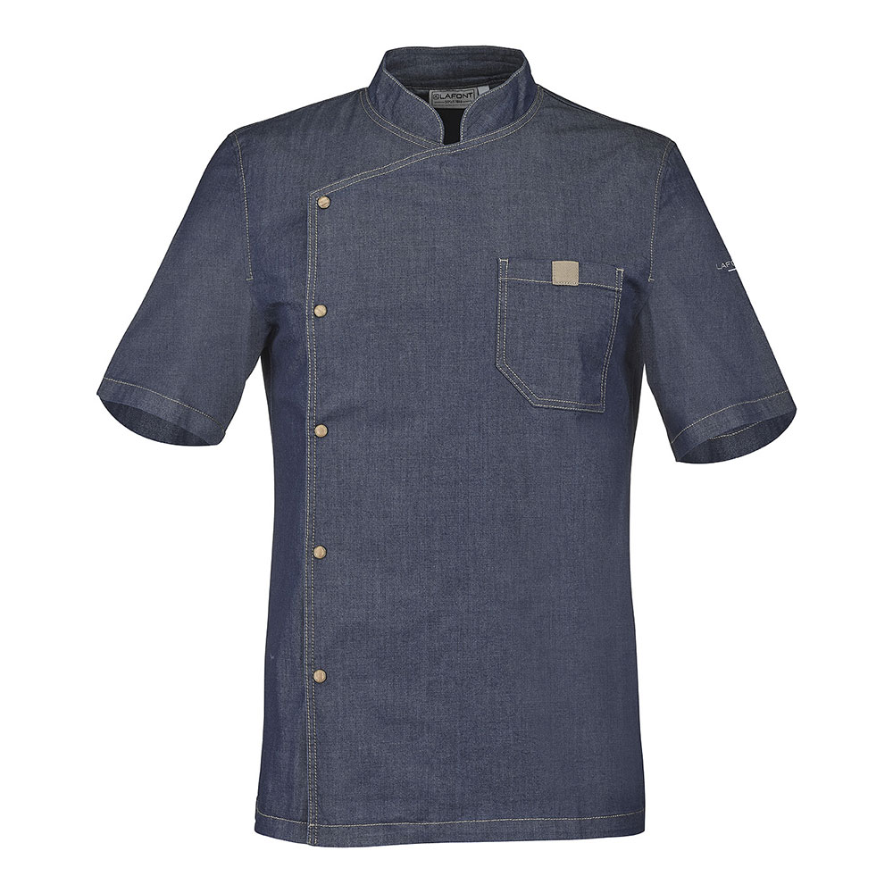 Veste de cuisine homme en jean manches courtes Bièvre