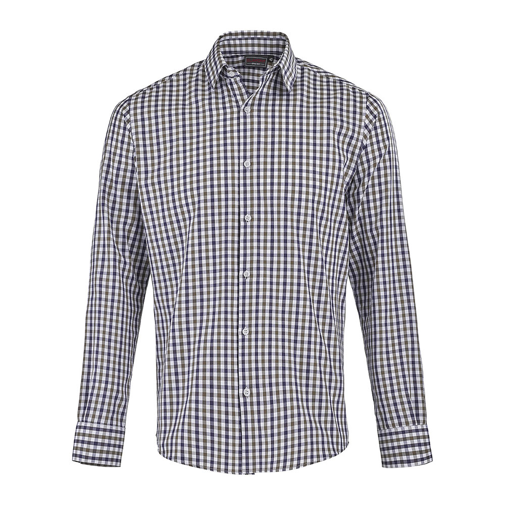 Chemise homme vichy Rampal bleu et camel