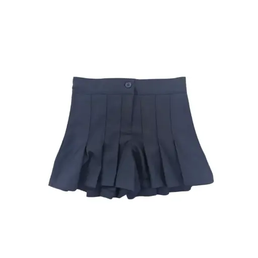 Jupe short plissée Monica bleu marine