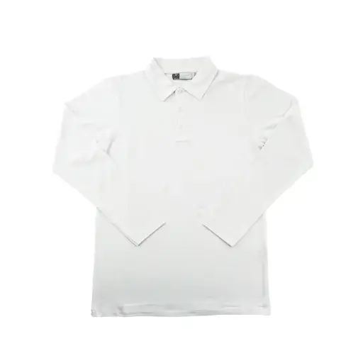 Polo Theo manches longues blanc