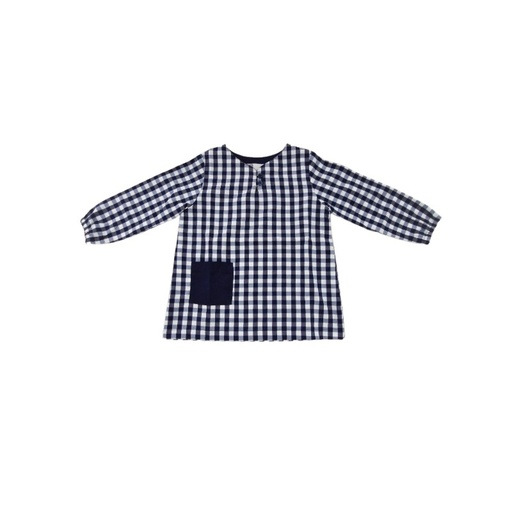 [2700-] Tablier Vichy bleu marine