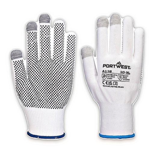 Gant Grip 13 PVC picots écran tactile – lot de 12 paires – Portwest A118