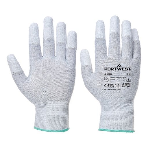 Gant ESD bouts de doigts PU – lot de 12 paires – Portwest A198