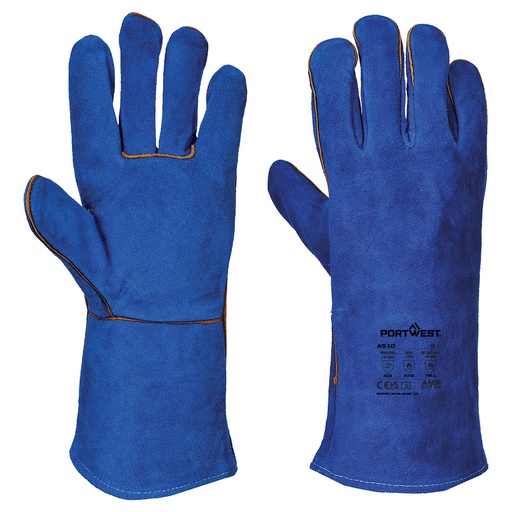 [PW-A510BLUXL] Gant soudeur croûte de cuir bleu – Portwest A510