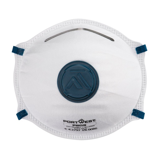 [PW-P203WHRTU] Masque FFP2 à valve Dolomite – boîte de 10 – Portwest P203