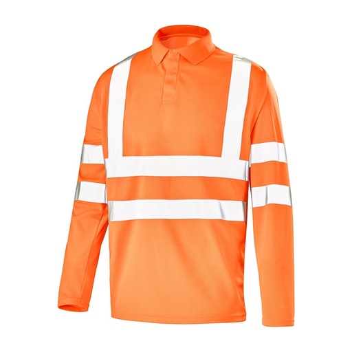 Polo manches longues haute visibilité Fluo Base 2 – Cepovett Safety T283