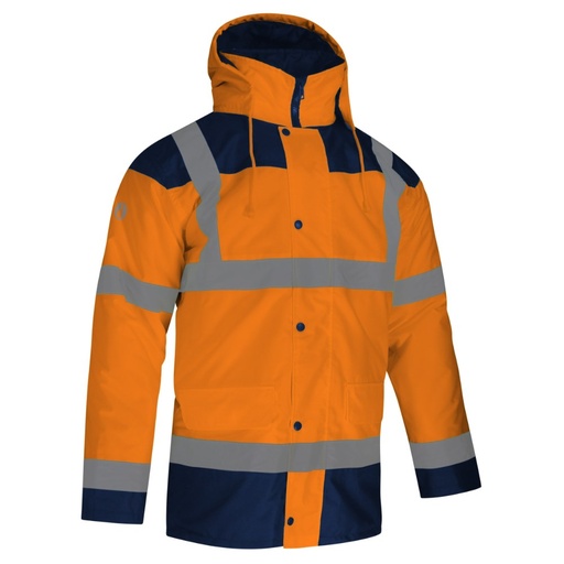 Parka haute visibilité matelassée orange/marine – Singer PALOMA