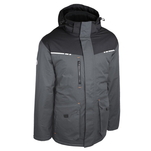 Parka ripstop doublée polaire noir/gris – Singer PALAGA