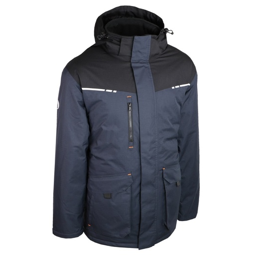 Parka ripstop doublée polaire noir/marine – Singer PALANA