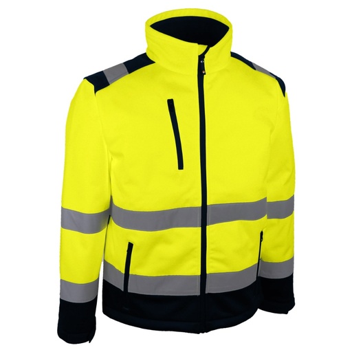 Veste softshell haute visibilité jaune/marine – Singer VULCA