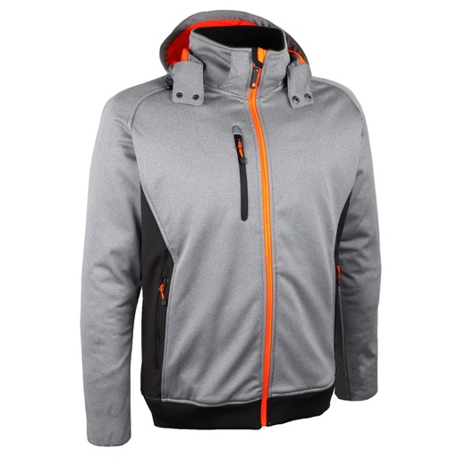 Veste softshell à capuche gris/orange – Singer VOLGA