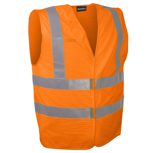 Gilet haute visibilité multirisque antistatique orange – Singer GILMRO