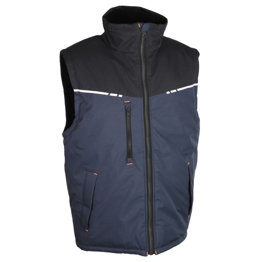 Gilet ripstop doublé polaire noir/marine – Singer GASNA