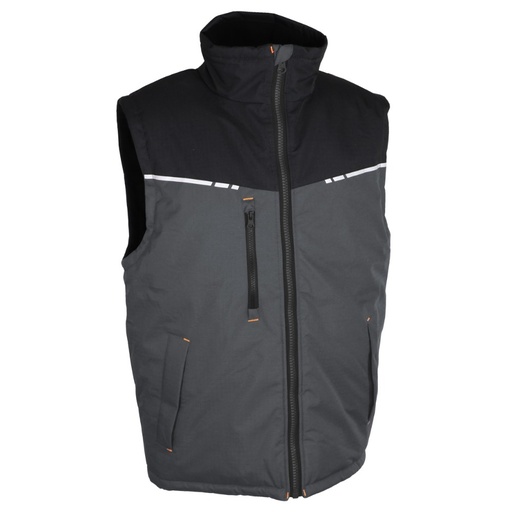Gilet ripstop doublé polaire noir/gris – Singer GASPARE