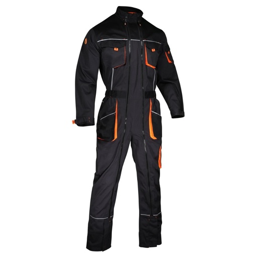 Combinaison de travail 2 zips polycoton gris/noir – Singer CAIRE