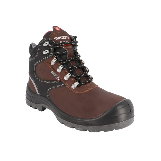 Chaussure de sécurité haute S3L cuir fleur marron – Singer ASTRO