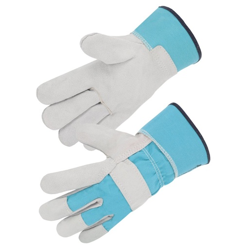 [SI-501S] Gant type "docker", paume croûte de bovin bleu (lot de 10 paires) – Singer 501S