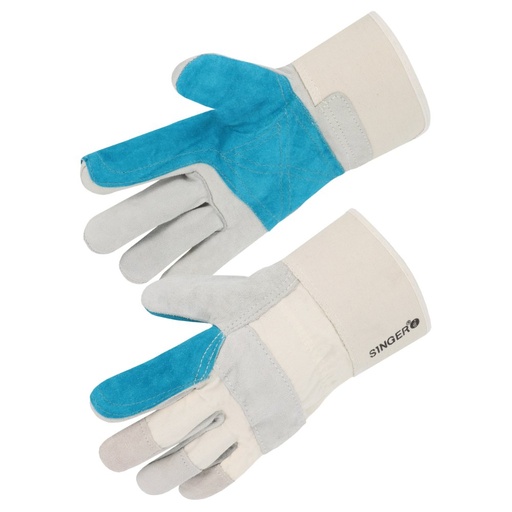 [SI-501SGRSVJ] Gant type "docker", paume croûte de bovin blanc (lot de 10 paires) – Singer 501SGRSVJ