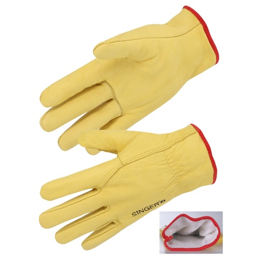Gant tout fleur bovin jaune, entièrement doublé molleton (lot de 10 paires) – Singer 56GYP00