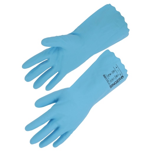 Gant PVC Non supporté floqué 300mm (lot de 10 paires) – Singer ATOMB