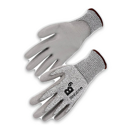 Gant PEHD, coupure B blanc / gris (lot de 10 paires) – Singer PHD31PU